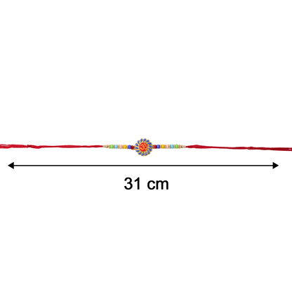 Size reference image of OM symbol Rakhi