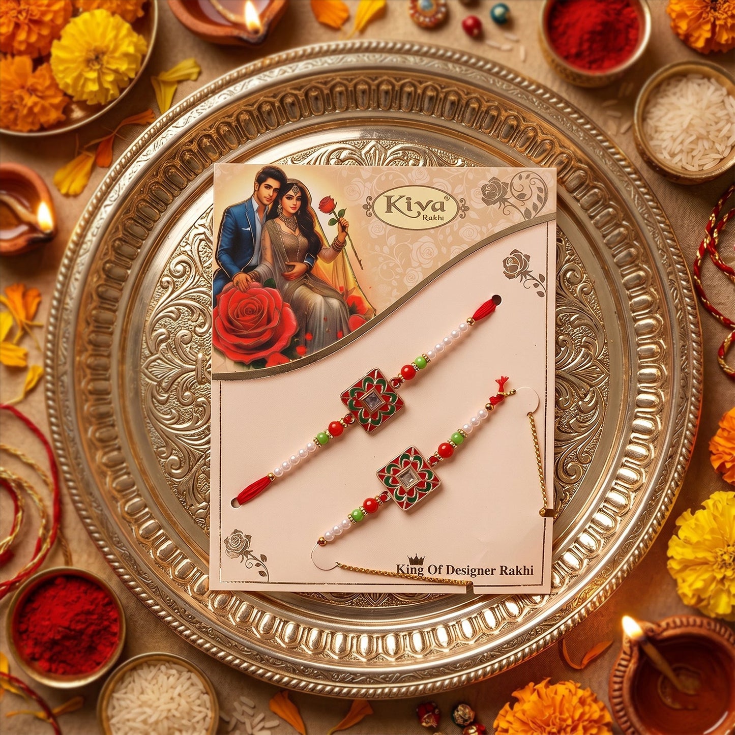 Elegant Rakhi showcasing stylish traditional centerpiece
