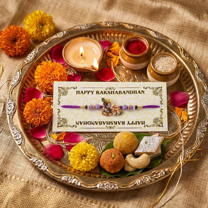 Bal Krishna Rakhi Divine Cow & Beaded Tradition for Raksha Bandhan (50pcs)