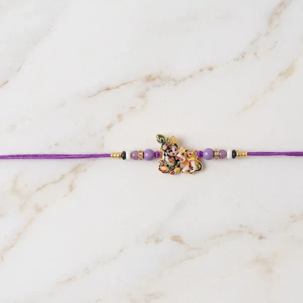Bal Krishna Rakhi Divine Cow & Beaded Tradition for Raksha Bandhan (50pcs)