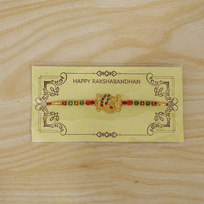 Artistic Peacock Designer Rakhi – Stone Studded, 1 Pc