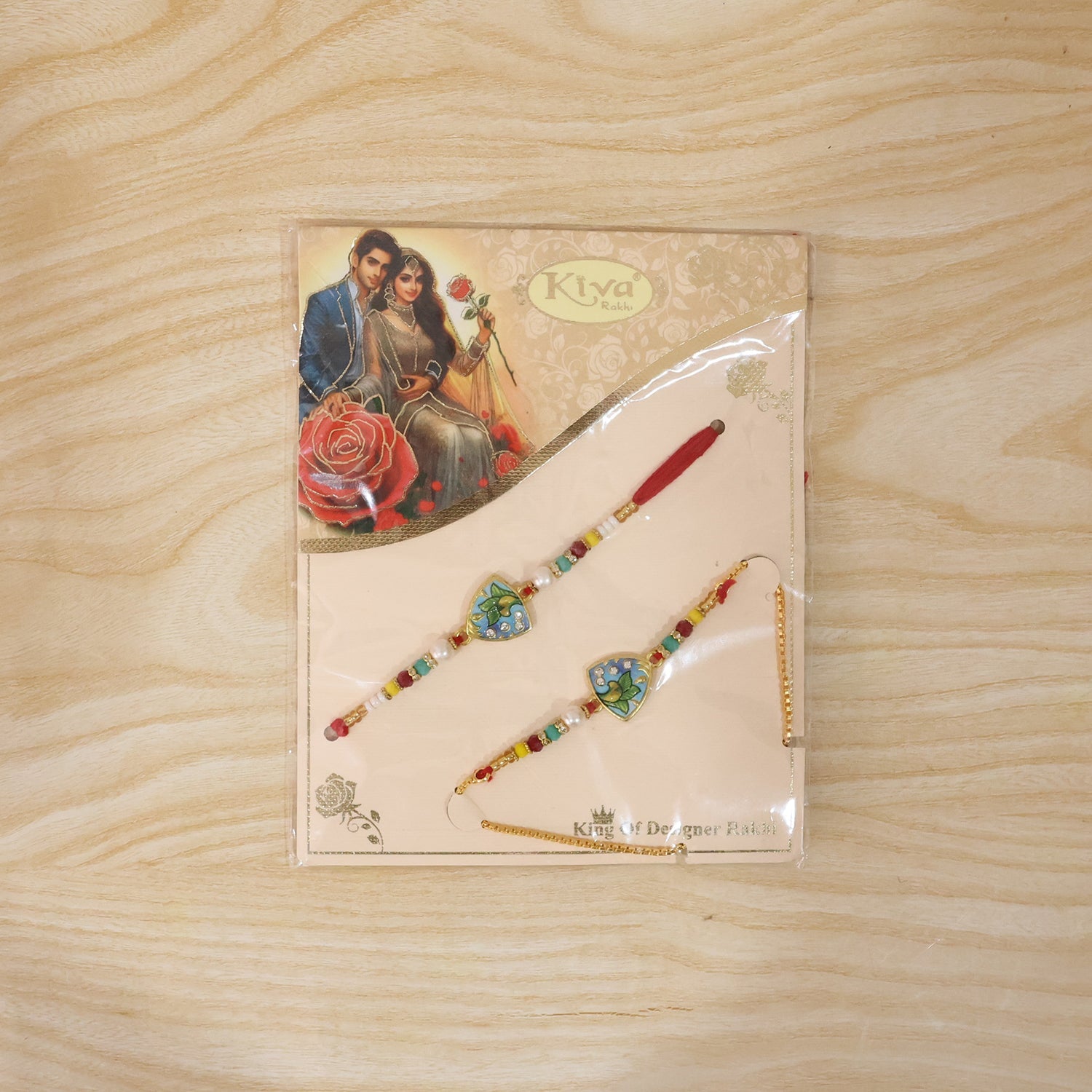 Leaf pattern designer rakhi showcased on hand