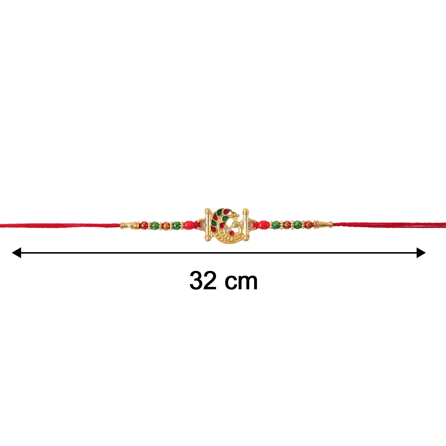 Size reference for Artistic Peacock Designer Rakhi