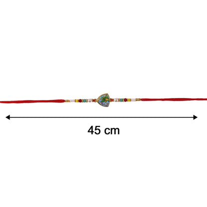 Leaf pattern rakhi size details displayed