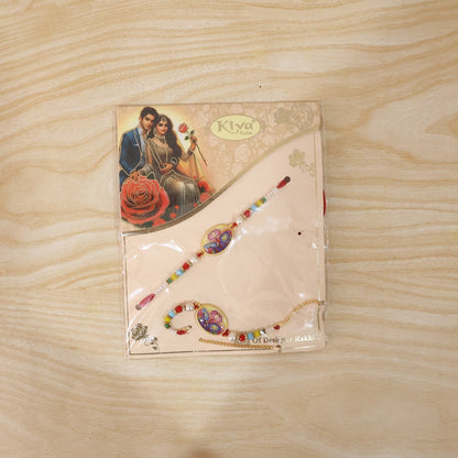 Live image of Lotus Floral Designer Rakhi worn on wrist
