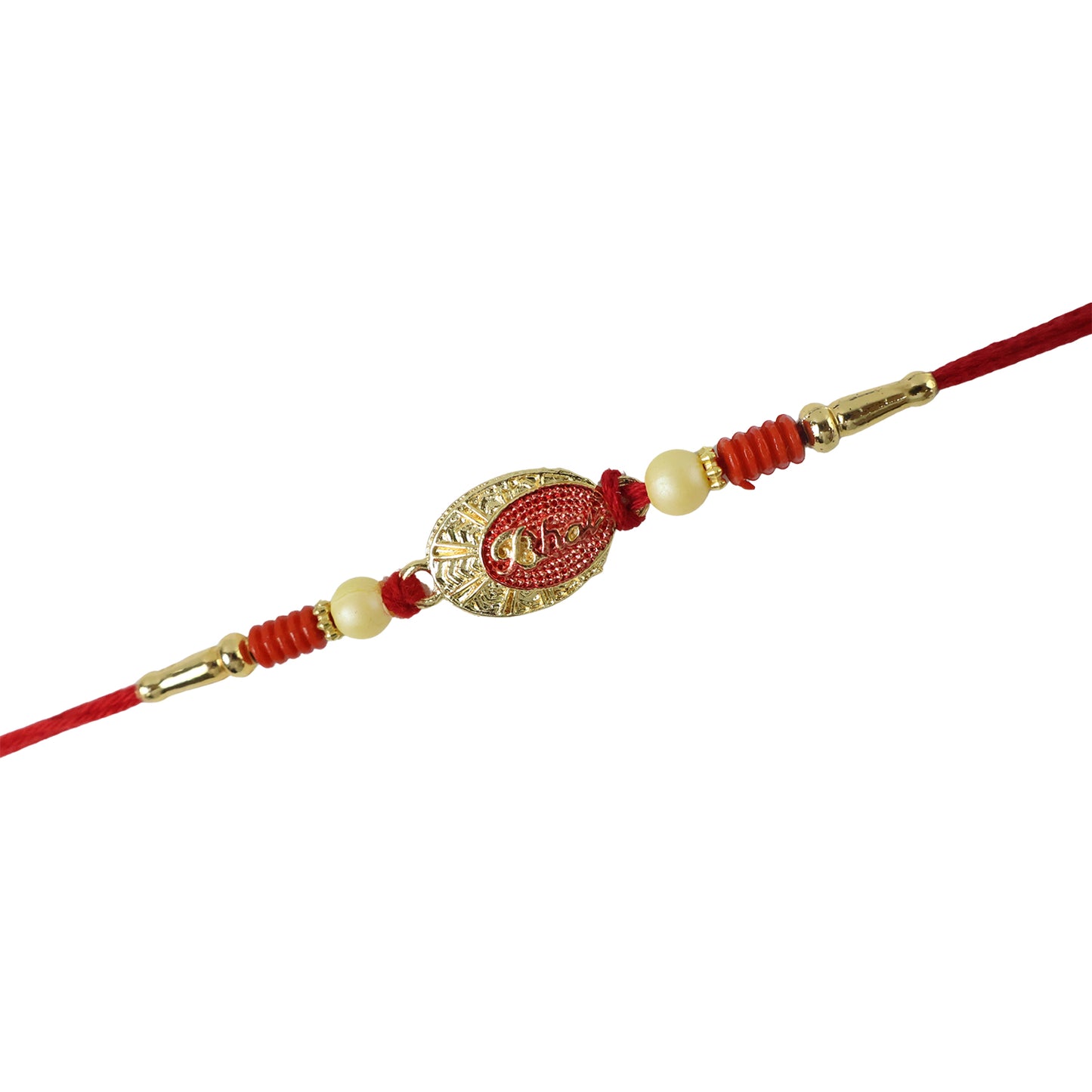 Fancy Bhai Rakhi with colorful beads and soft thread