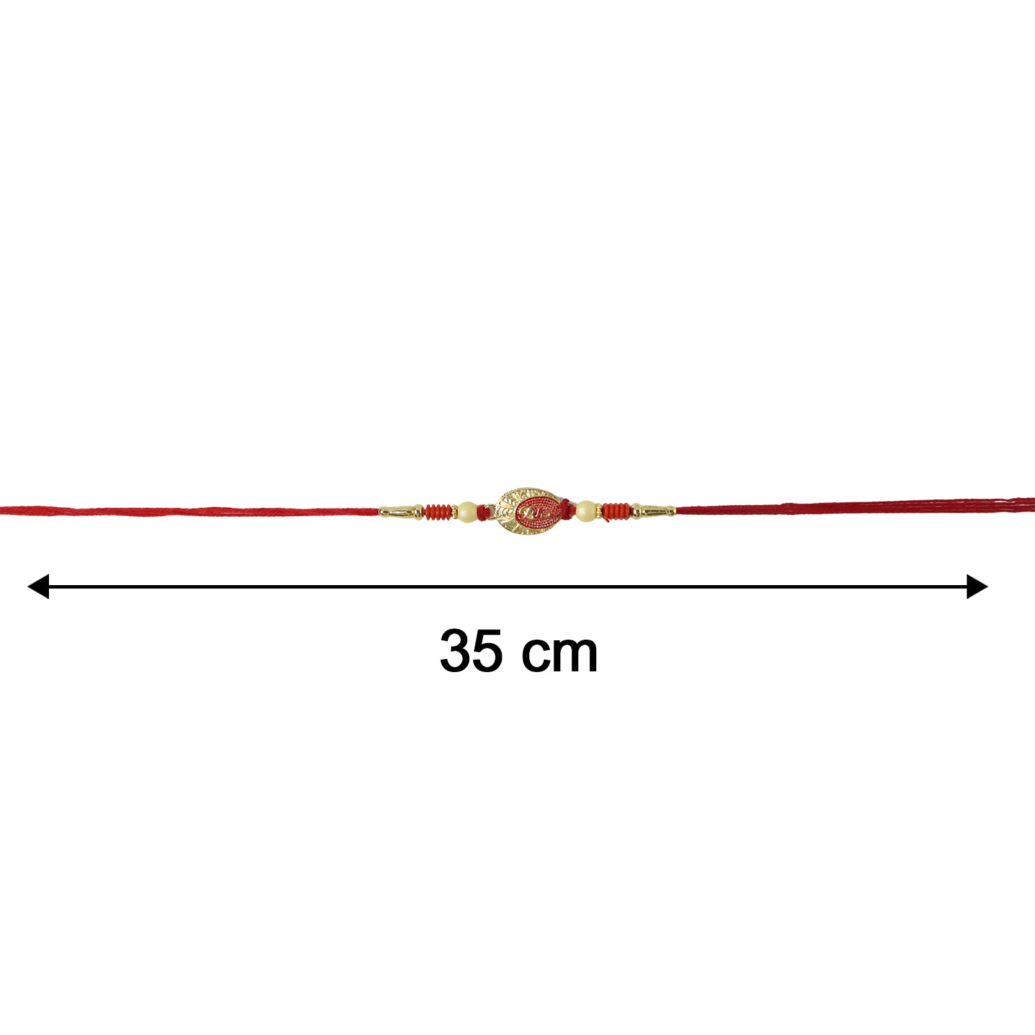 Size comparison image of Fancy Bhai Text Rakhi