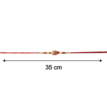 Size comparison image of Fancy Bhai Text Rakhi