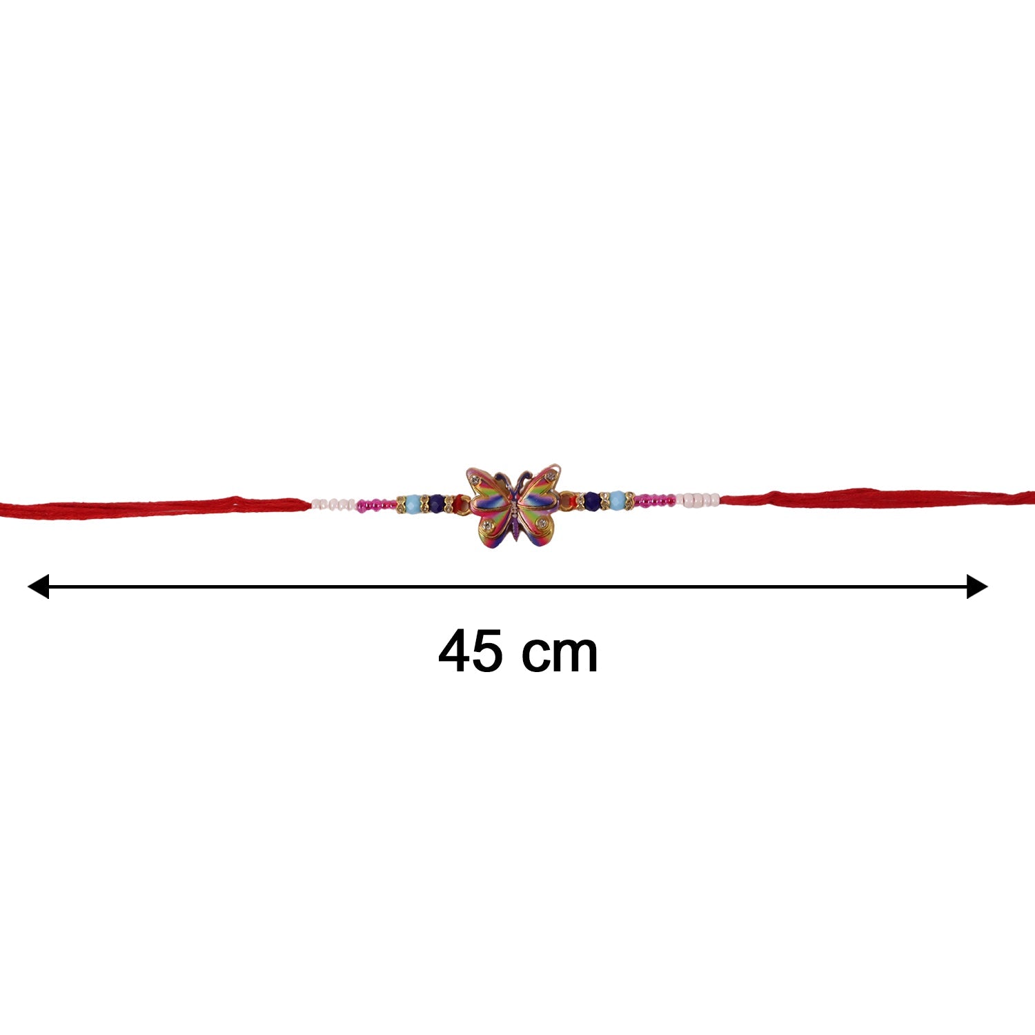 Size reference image of Rainbow Butterfly Designer Rakhi