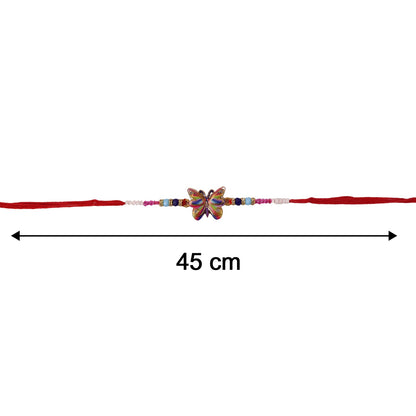 Size reference image of Rainbow Butterfly Designer Rakhi