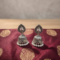 Oxidised Silver Shivling Design Jhumka Earrings with Pearl Beads for Women & Girls