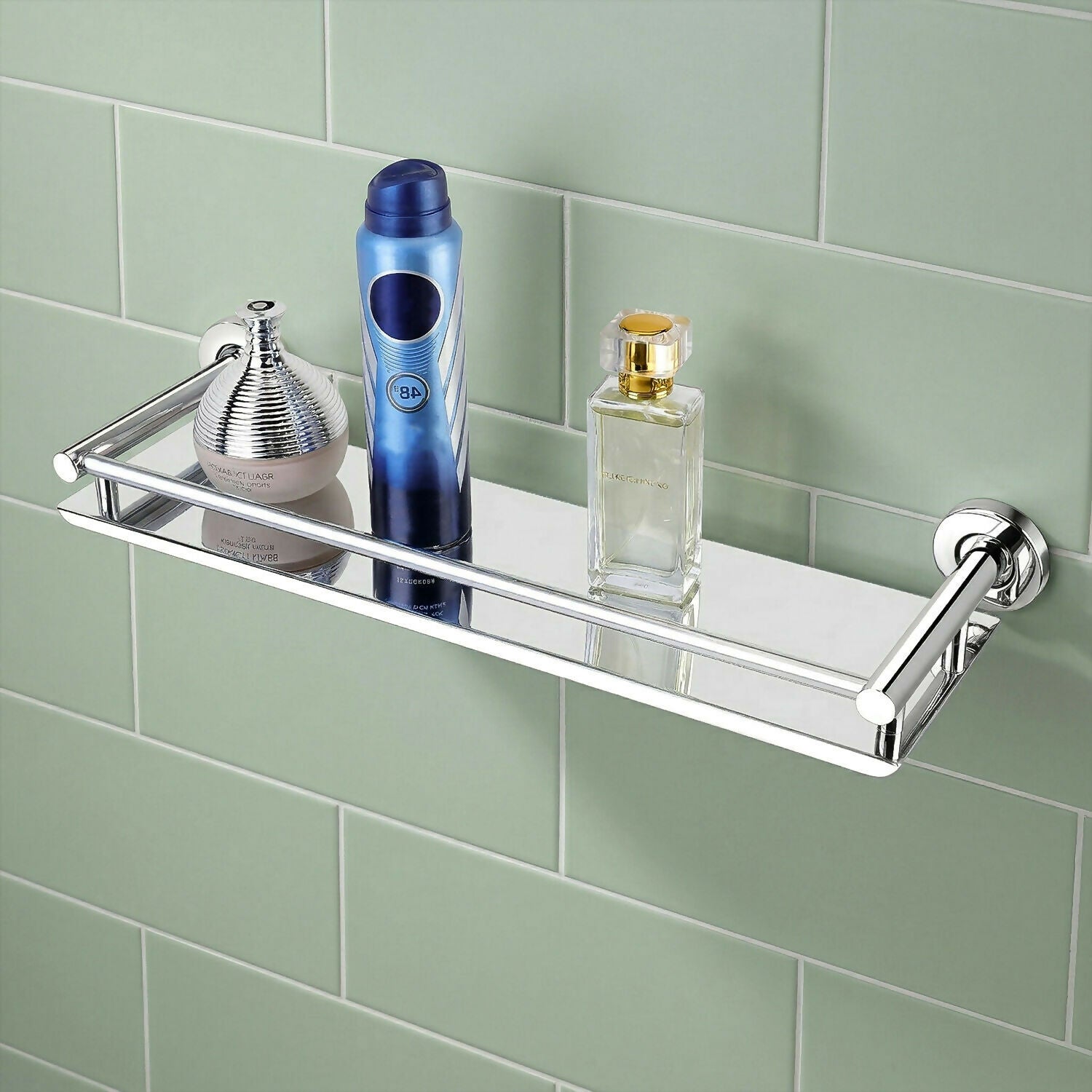 Premium Stainless Steel Wall Mounted Bathroom Shelf Rack Organizer