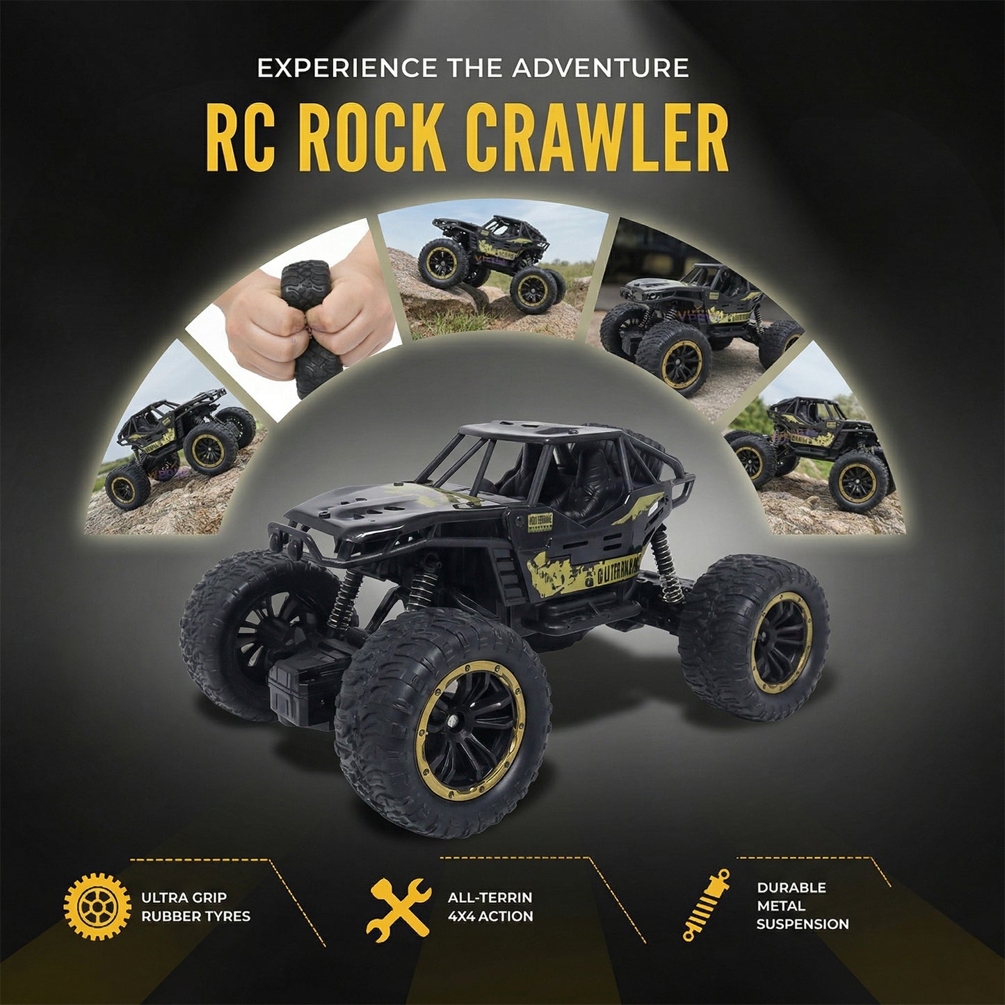 Rock Crawler Monster RC Truck – All-Terrain Rechargeable Stunt Racing Car
