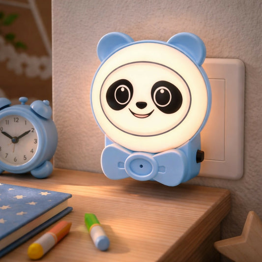 Cute Panda Plug-In Night Light Lamp for Kids Bedroom Decor (Color may vary)