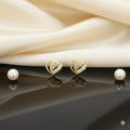 22K Gold Heart Stud Earrings – Sparkling Cubic Zirconia