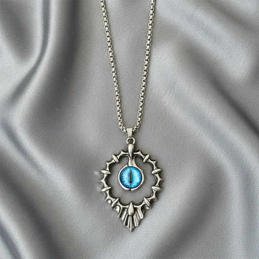 Warrior Dragon Eye Pendant with Metal Chain