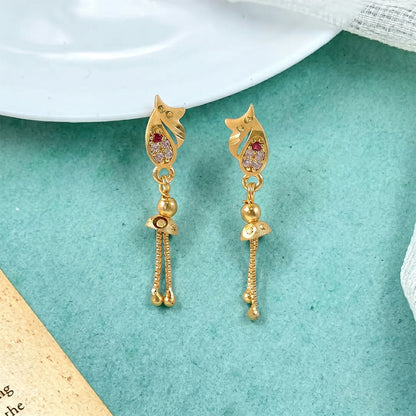 Close-up showing leaf motif and cubic zirconia stones