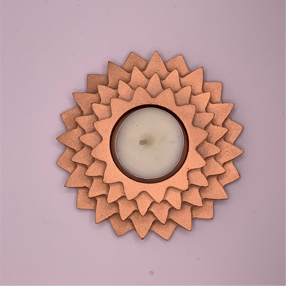 Flower 5-Layer Diya gold tealight candle Elegant Home Decor Handmade