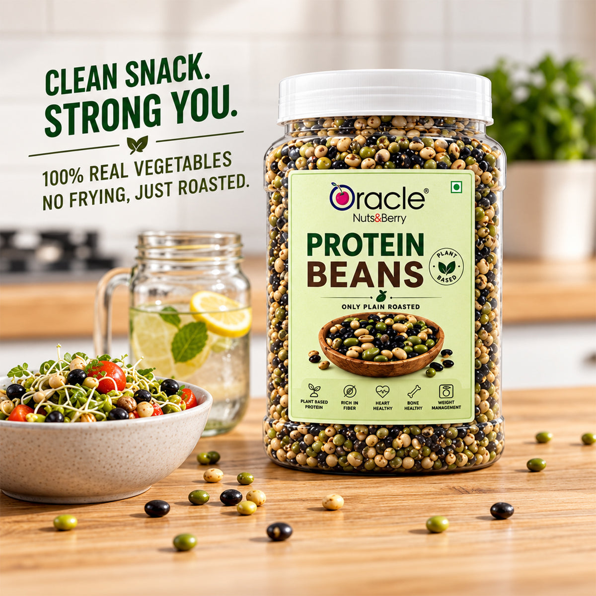 Roasted Protein Beans Premium Crunchy Healthy Plant Protein Rich Tasty Snack (400g)