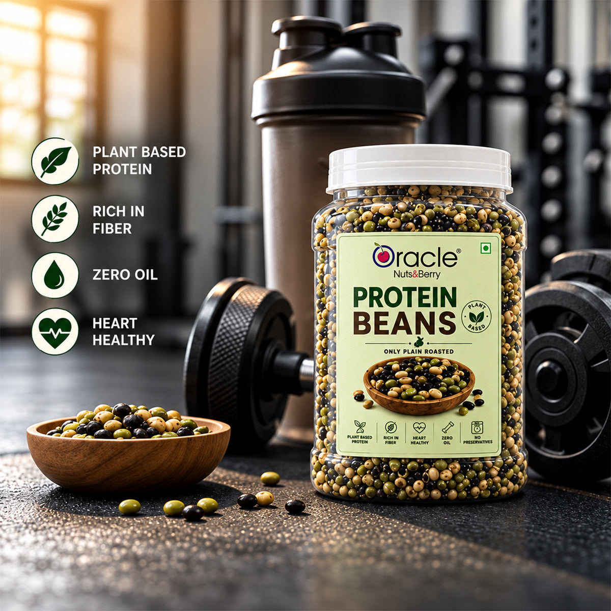 Roasted Protein Beans Premium Crunchy Healthy Plant Protein Rich Tasty Snack (400g)