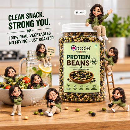 Roasted Protein Beans Premium Crunchy Healthy Plant Protein Rich Tasty Snack (400g)