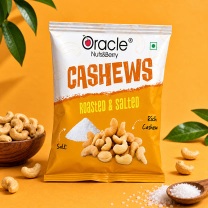 Roasted Salted Cashews Premium Crunchy Wholesome Tasty Kaju Snack Mini Pack (18g)