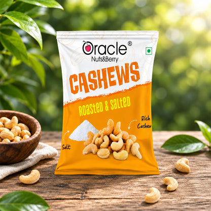 Roasted Salted Cashews Premium Crunchy Wholesome Tasty Kaju Snack Mini Pack (18g)