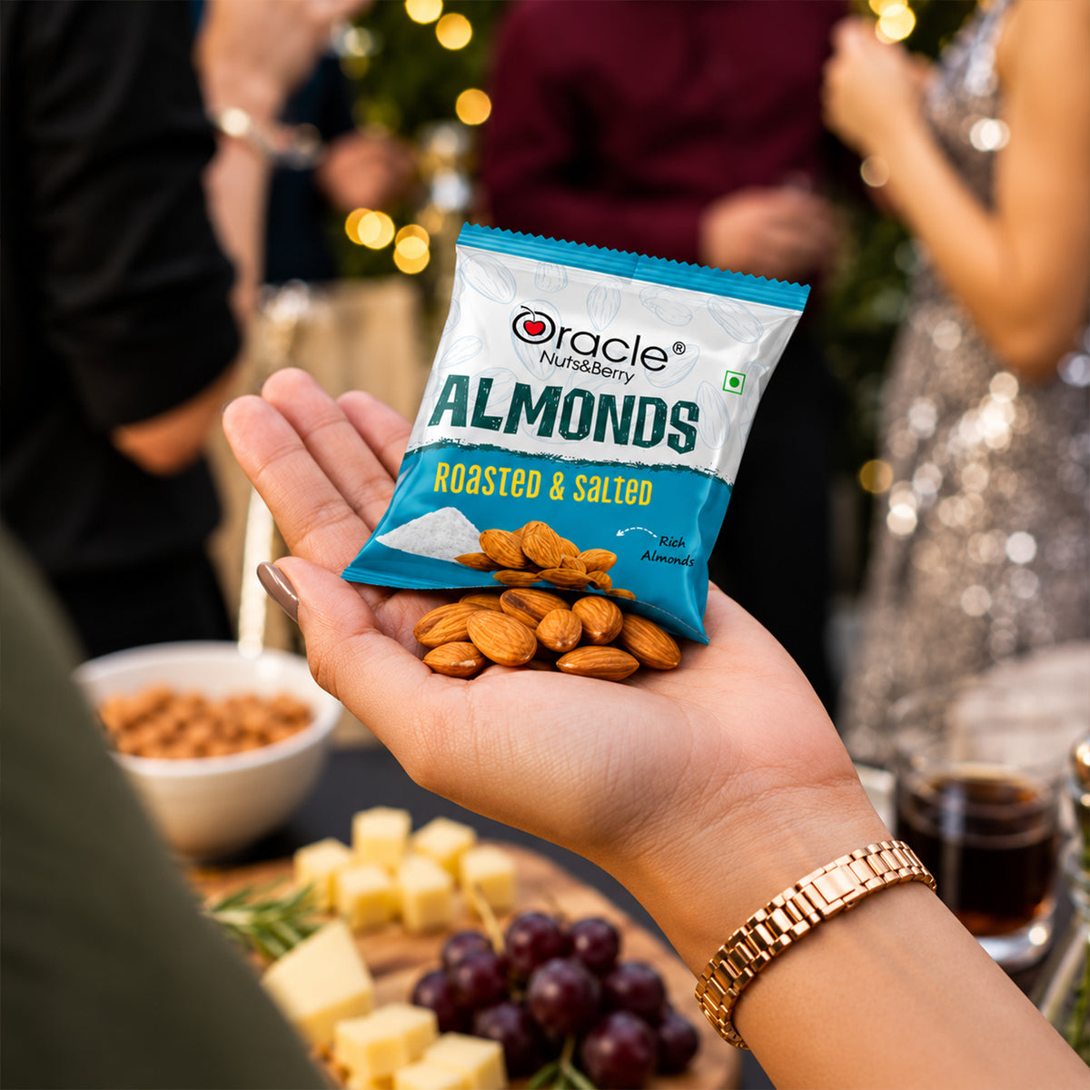 Roasted Salted Almonds Premium Crunchy Healthy Tasty Badam Snack Mini Pack (18g)