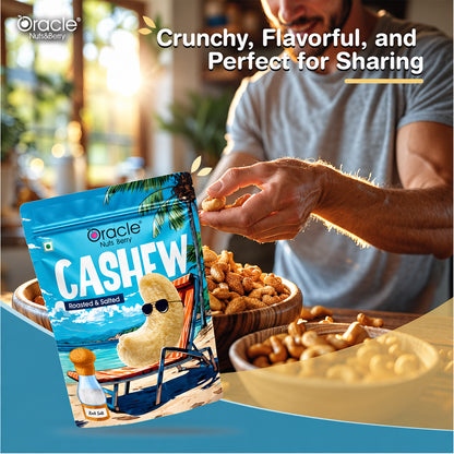 Roasted Salted Cashews Premium Crunchy Kaju Perfect Everyday Dry Fruit Snack (200g)