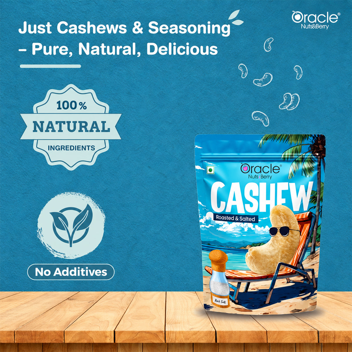 Roasted Salted Cashews Premium Crunchy Kaju Perfect Everyday Dry Fruit Snack (200g)