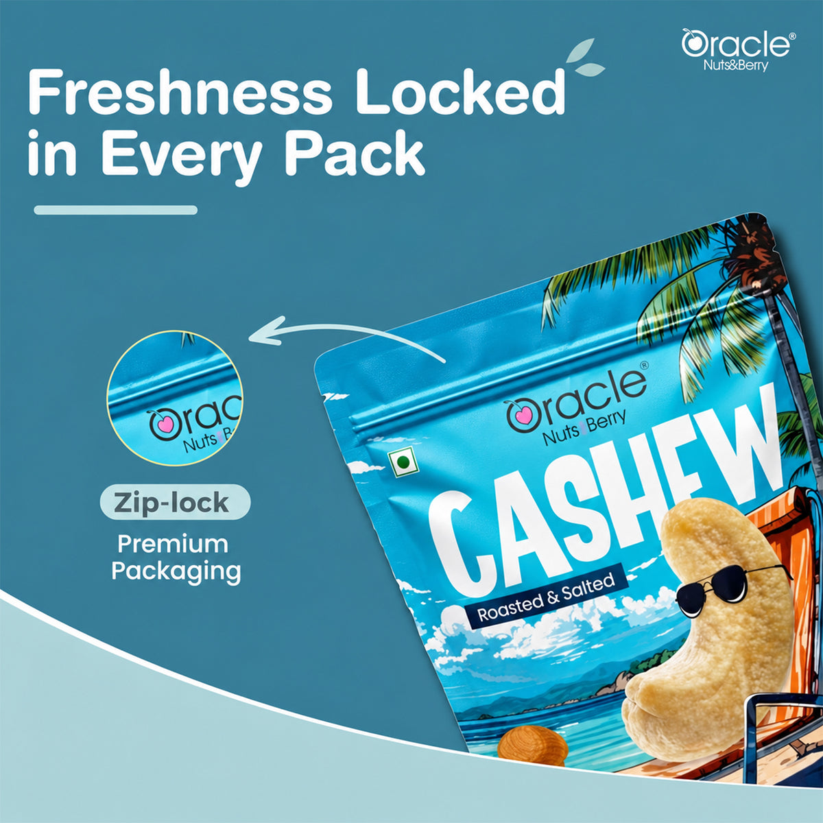 Roasted Salted Cashews Premium Crunchy Kaju Perfect Everyday Dry Fruit Snack (200g)