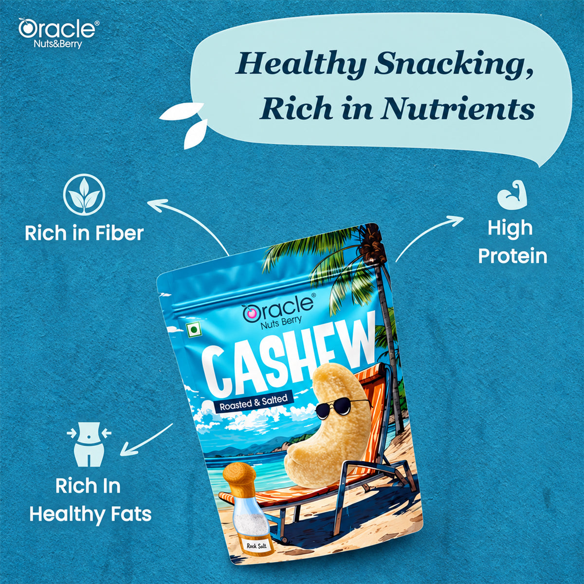 Roasted Salted Cashews Premium Crunchy Kaju Perfect Everyday Dry Fruit Snack (200g)