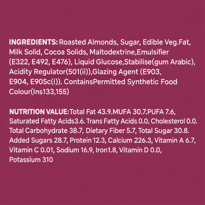Rose Petals Almond Dragees Premium Whole Almonds in Rose Chocolate Coating (120g)