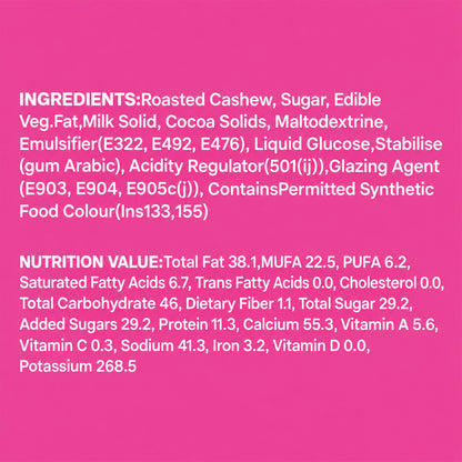 Rose Petals Cashew Dragees Premium Whole Cashews in Rose Chocolate Coating (120g)