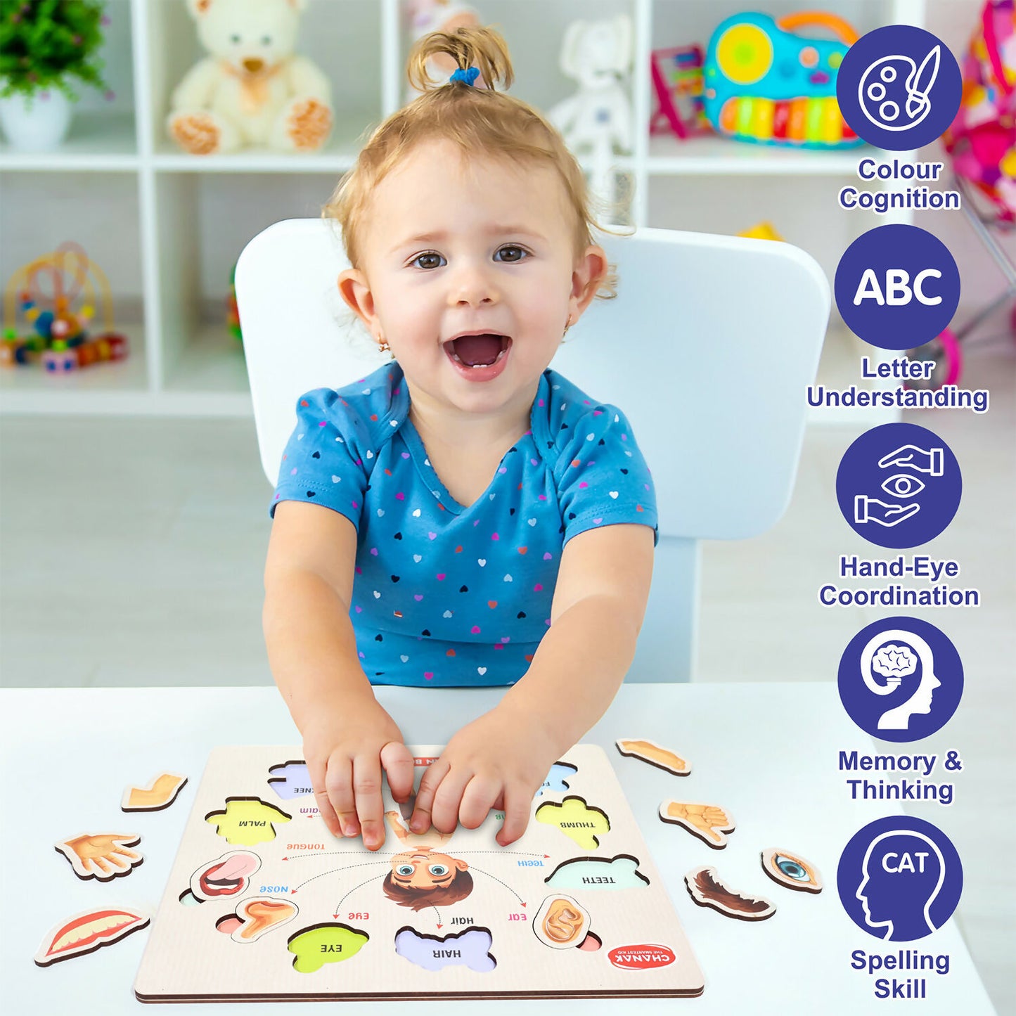 Wooden Human Body Parts Puzzle – Fun Early-Learning Board for Kids