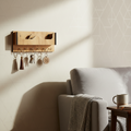 Wooden Wall Mounted Key Holder with Shelf – Organize Essentials Neatly