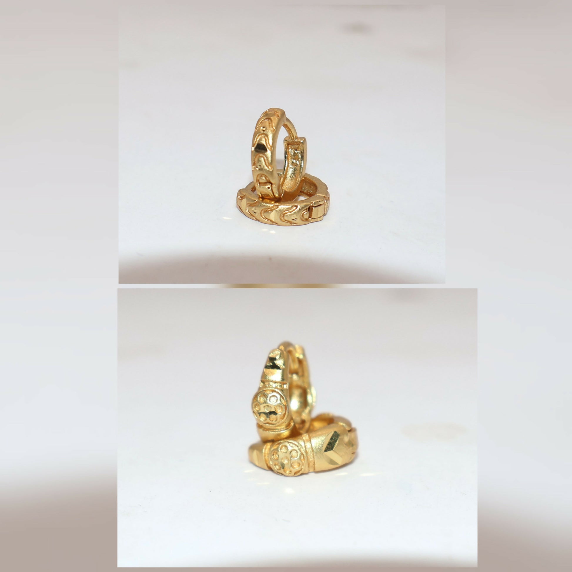 Gold AD Hoop Earrings for women and girls Combo Pack of 2