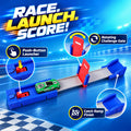 Race Track Playset with Launcher, Gate, Ramp and Mini Car for Kids Racing Fun Play
