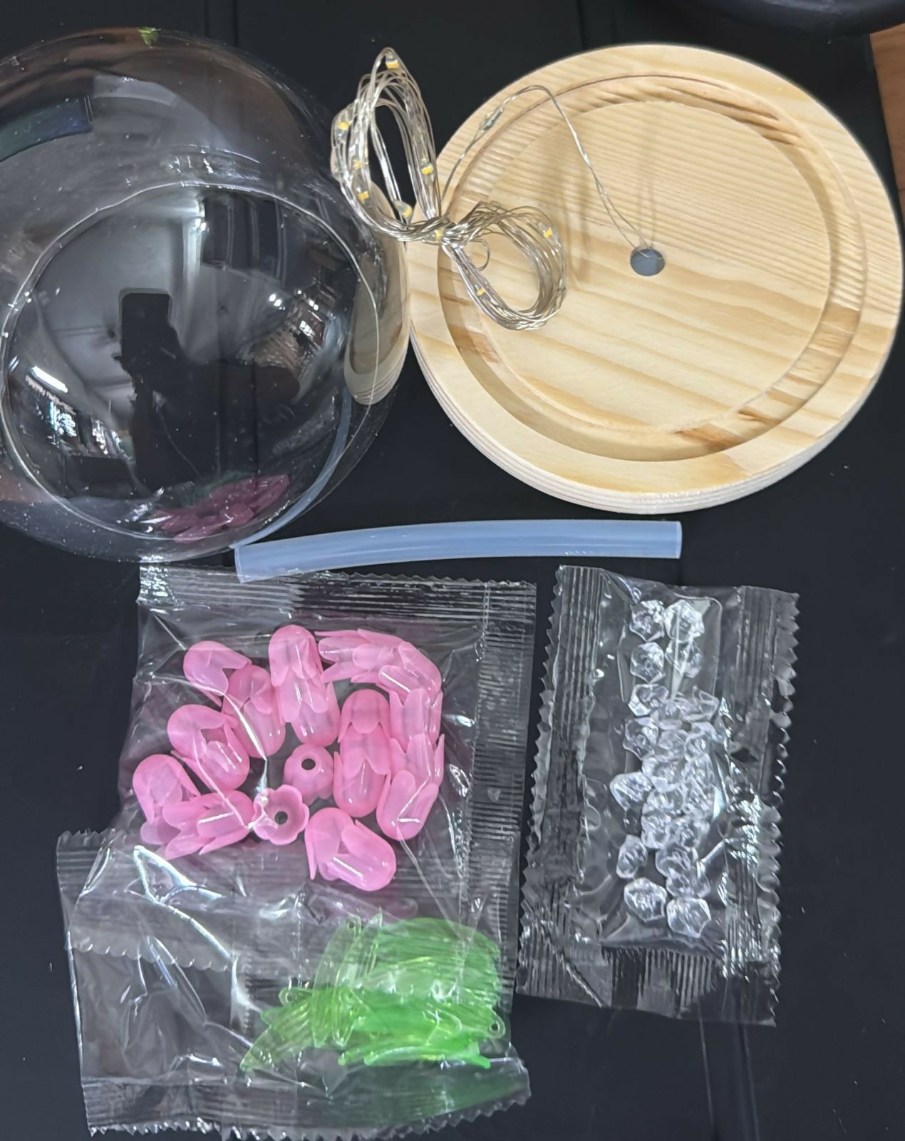 DIY Tulip Night Light Kit LED Glass Dome Decorative Table Lamp