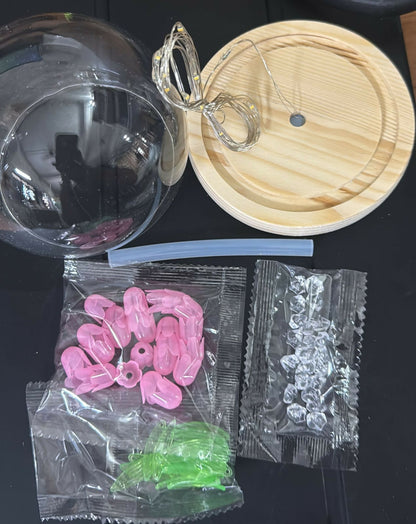 DIY Tulip Night Light Kit LED Glass Dome Decorative Table Lamp