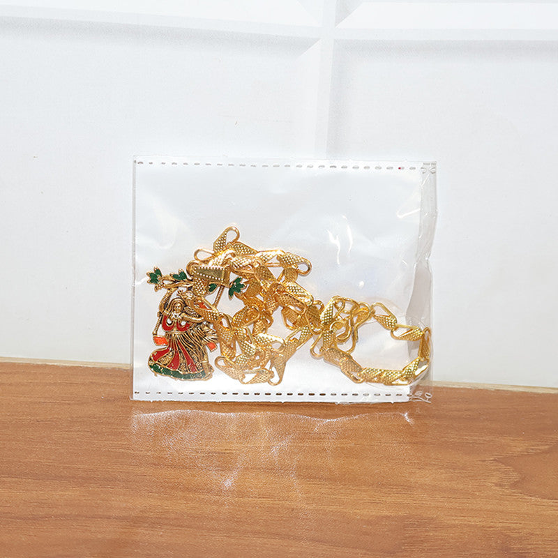 Radha Krishna Devotional Pendant with Designer Chain