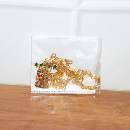 Radha Krishna Devotional Pendant with Designer Chain