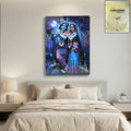 Radha Krishna Wall Frame – Divine Moonlight Artistic Decor