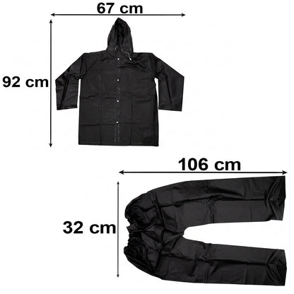 Reusable Waterproof EVA Rain Coat Set with Hood Jacket and Pant (1 Set)