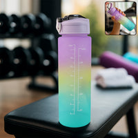 Motivational Water Bottle with Straw & Time Marker