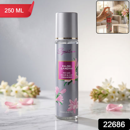 Floral Rajnigandha car freshener spray bottle