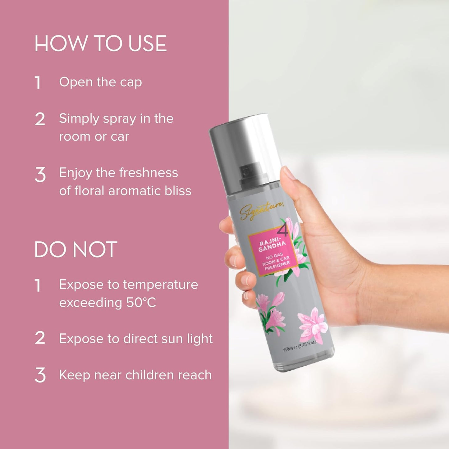Long lasting Rajnigandha fragrance spray