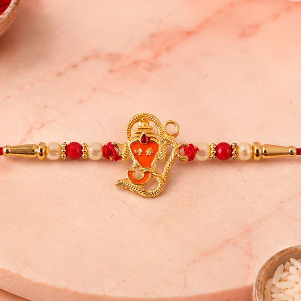 Lord Ganesha Rakhi – Designer Multicolor Beads for Brother