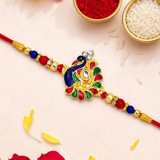 Rakhi – Traditional Peacock Design for Brothers & Sisters