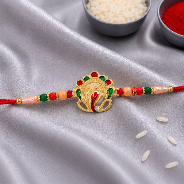 Buy Om Ganesha Rakhi Traditional Beadwork for Brother